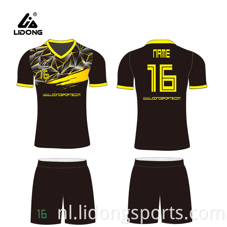Aangepast logo goedkoop team voetbal slijtage voetbalvoetbaljersey sublimatie bedrukte voetbaluniform set